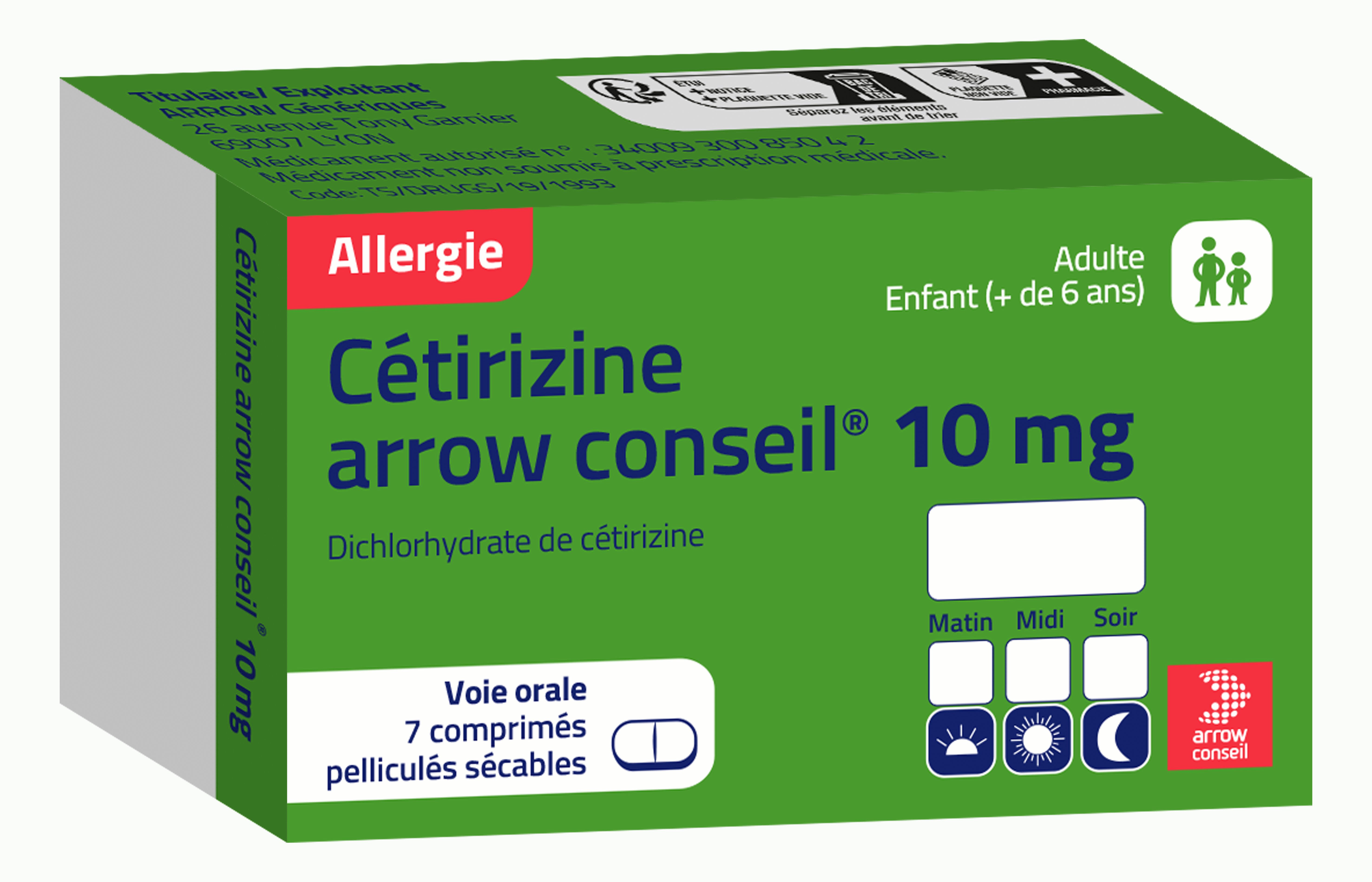 Cétirizine arrow conseil® 10 mg 